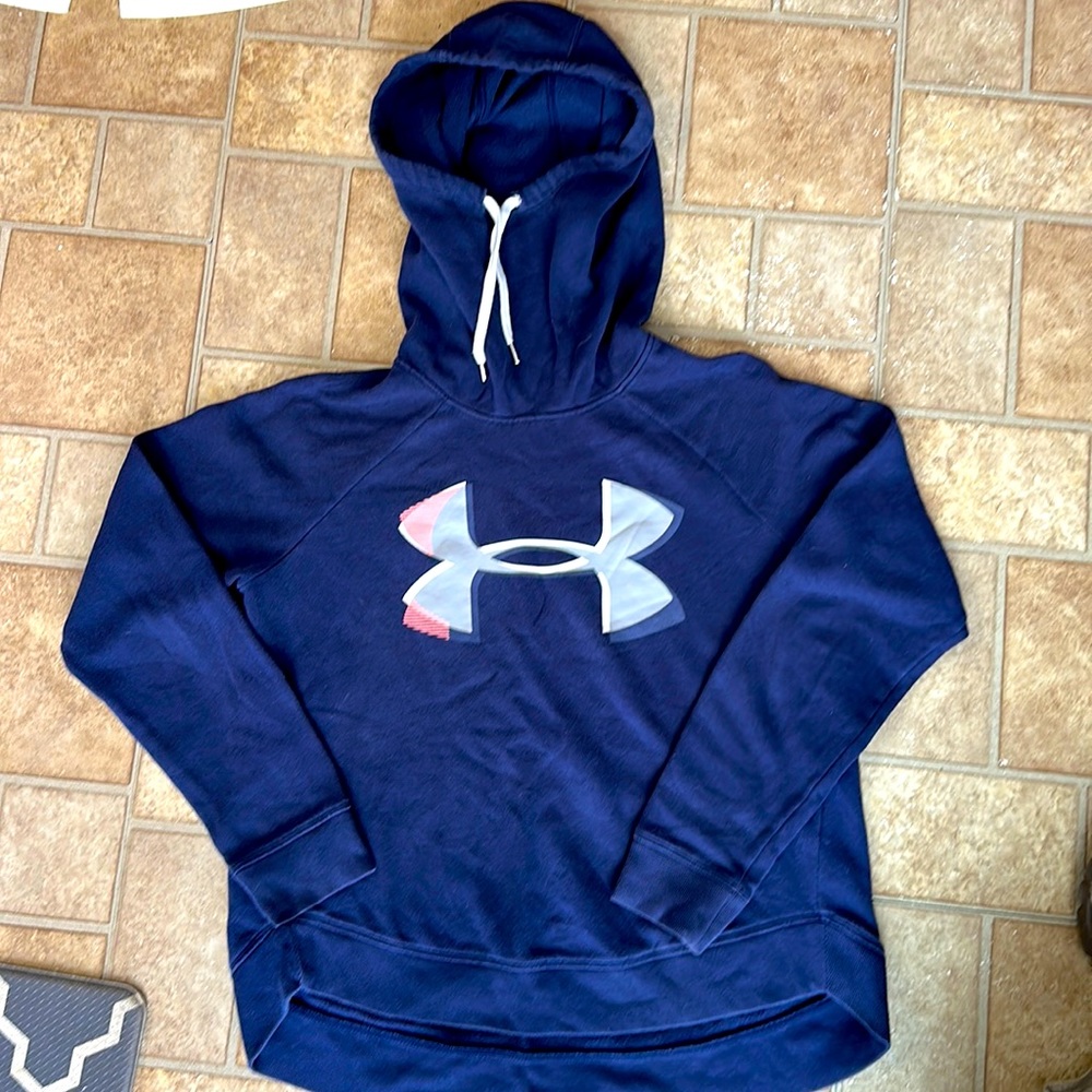 Navy Under Armour Crowl Neck Hoodie